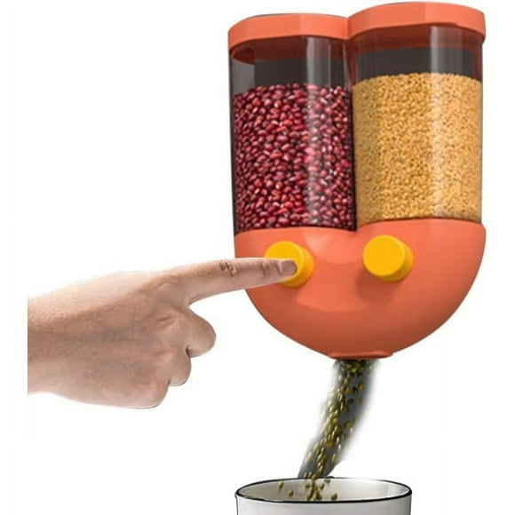 Wall-mounted dispenser, suitable for cereal candy dispenser orange Orange