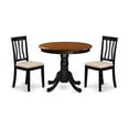 thumbnail image 2 of Round Dining Table Set - 3 Piece Kitchen Table with Chairs - Antique Style Pedestal Table for Small Spaces, 2 of 3