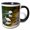 Black/White, variant on 3drose, White Ibis Birds Fishing for a Meal, 11oz Magic Transforming Mug