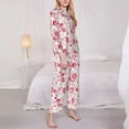 thumbnail image 3 of Honeii Rose Flowers print Women's Pajama Sets Long Sleeve Button Down Sleepwear Nightwear Soft Pjs Lounge Sets-Medium, 3 of 7