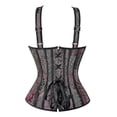 thumbnail image 3 of Jacquard Weave Halter Corset Gothic Punk Bustier Shapewear, 3 of 4