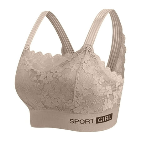 Bigersell Push up Btas for Women Discouts Women  Fashion Solid Lace Seamless Bra Gathering No Underwire Sagging Sports Large Bra Balconette Bra Style F-762 Khaki XL