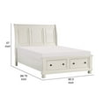 thumbnail image 5 of Benjara Bency California King Sleigh Style Platform Bed, 2 Drawer Footboard, White, 5 of 5