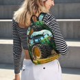thumbnail image 5 of Disketp Green Tractor Field print Canvas Backpack Lightweight Travel Daypack Student Rucksack Laptop Backpack-, 5 of 5