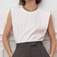 thumbnail image 5 of Chaleco delgado suelto para mujer Chaleco sin mangas de algodón puro Camiseta con hombrera de cuello redondo Adepaton BST3000734-1, 5 of 5