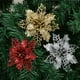 thumbnail image 3 of Advancent 10 piezas de flores artificiales de Navidad, flor de Pascua con purpurina, flor falsa reutilizable, manualidades DIY, fiesta de boda, Año Nuevo Kits de decoración para fiestas plata Advancent HA008610-06, 3 of 6