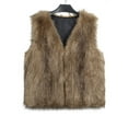 thumbnail image 2 of SUNSIOM Gilet en Fausse Fourrure pour Femmes, Sans Manches Ouvert devant Gilet Solide pour Rue Décontractée, 2 of 5
