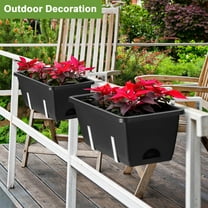 Railing Planter Balcony Hanging Planter Bracket, White ???6-Pack