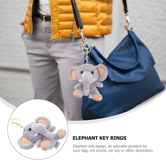 CTIRCHIU Grey Elephant Keychain Pendant Cute Bag Charm Accessory for Hanging Keys and Decoration