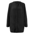 thumbnail image 4 of Kaondbfi Cardigan for Women, Korean Wool Coat Slim Trench Long Coat Fall Winter Elegant Round Neck Straight Korean Coat Mid Long Wool Overcoat Womens Winter Coat, 4 of 5