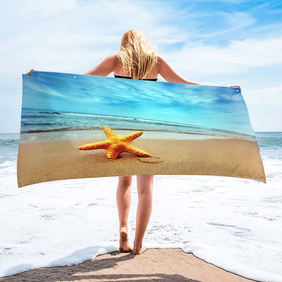 Tupukom Up to 50% Off Oversized Beach Towels 29.5"x59" Lightweight & Sandproof UV-Resistant Beach Mats with Non-Slip Backing for Summer Festivals Cruise Essentials Lounge Chair Cover