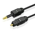 thumbnail image 2 of Premium Mini Toslink to Toslink Digital Optical Audio Cable (6 Feet) - Standard Toslink to Mini Toslink Male Plug Connector Adapter Converter Jack Wire Cord, 2 of 9