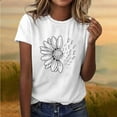thumbnail image 5 of ICHUANYI Women's Graphic T Shirt Boho Floral Print Blouses Casual Crew Neck Short Sleeve Basic Tee Tops Fashionable Printed T-shirt With Round Neck And Short Sleeved Top, 5 of 6