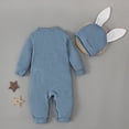 thumbnail image 4 of Letdown Easter Unisex Baby Long Sleeve Romper, Soft Cotton Jumpsuit Cinch Cute Bunny-Theme Outfits with Ears Hat 2 Pieces Clothes, 4 of 8