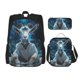 thumbnail image 1 of Balery Forest Meditating Goat Mochila escolar 3 en 1 para niños: mochila resistente con lonchera térmica y estuche para lápices. Mochila escolar para niños y niñas., 1 of 7