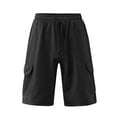 thumbnail image 4 of Iyufng Mens Shorts with Pockets Men's Shorts Linen Casual,Elastic Waist Summer Fashion Drawstring Solid Color Loose Casual Five Pants Beach Casual Trouser Shorts Pants, 4 of 7