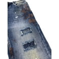 thumbnail image 3 of Crysp Denim Men's Distressed Rip & Repair Paint Splatter Skinny Fit Jeans (34, Blue Stonewashed), 3 of 4