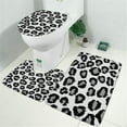 thumbnail image 2 of White and Gray Of Leopard Print Bathroom Rugs Sets 3 Piece,Toilet Cover Set,Absorbent Non Slip Bathroom Mats Sets with U-Shaped Contour Rug Toilet Rug Set, 2 of 5