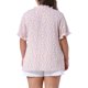 thumbnail image 4 of Blusa casual de verano para mujer de tallas grandes Agnes Orinda, con estampado floral, cuello en V con volantes y mangas cortas abullonadas, 4X, color rosa, 4 of 8