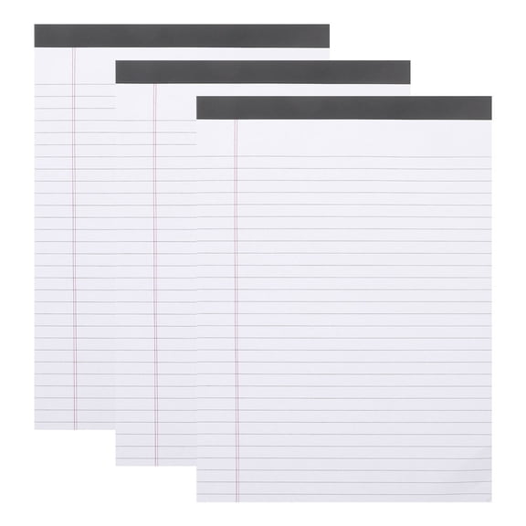 OFFIGAM 3-Pack Portable A4 Lined Notepads Tear-Off Memo Pads for Students, Thick White Paper Design for School and Office