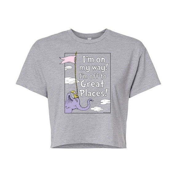 I'm On My Way - Juniors Cropped Cotton Blend T-Shirt