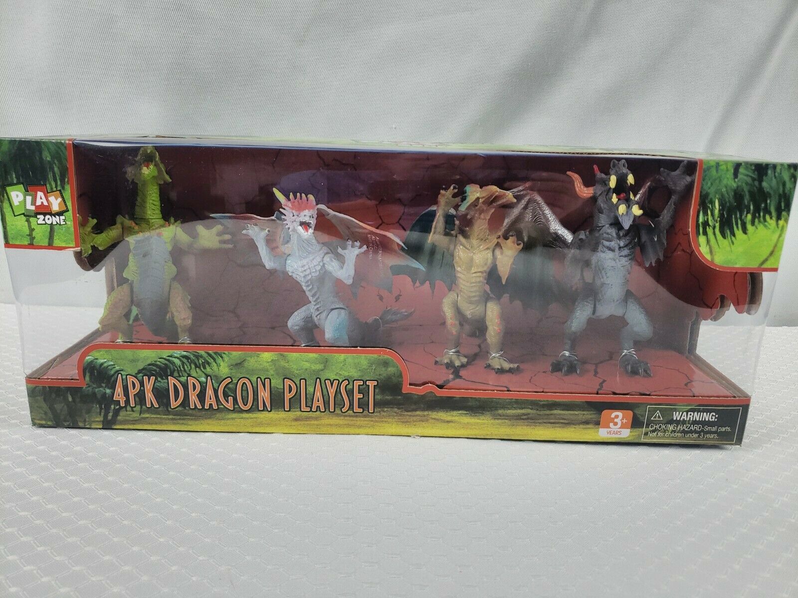 Play Zone 4PK Dragon Playset 3+