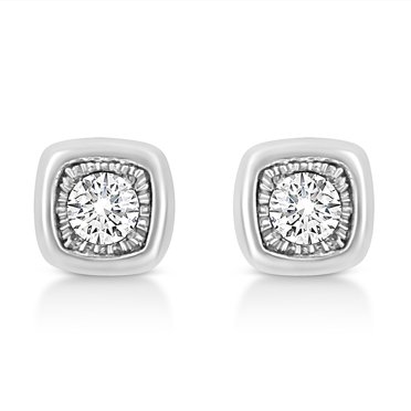 Sterling Silver 1/2ct TDW Treated Blue Diamond Floral Stud ...