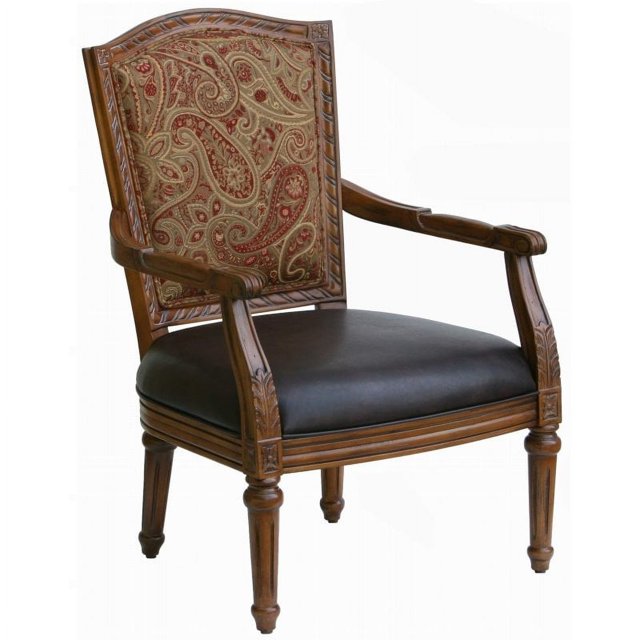 Comfort Pointe Chaise d'Appoint Kent en Chenille Rouge et Or et en Faux Cuir Marron