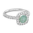 thumbnail image 2 of 2.29 Ctw Round Natural Emerald 925 Sterling Silver Halo Women Valentines Day Gifts Ring, 2 of 3