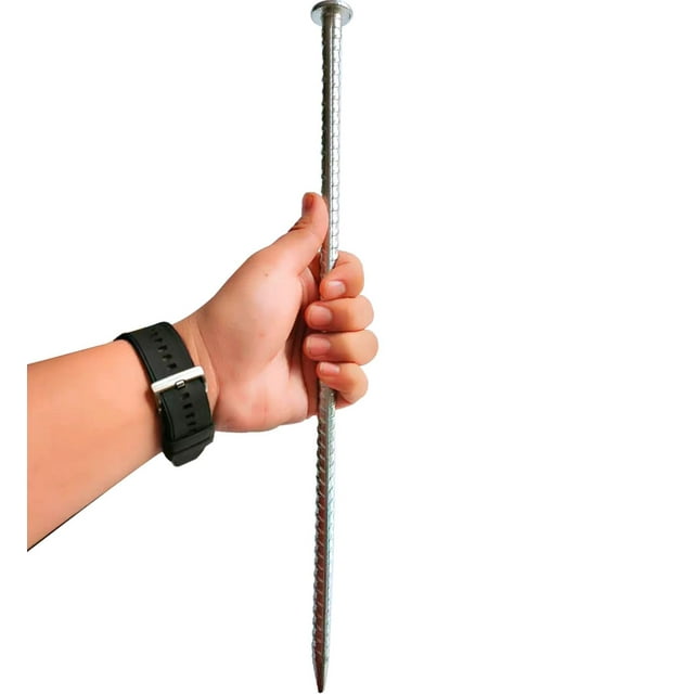Estacas de Varilla FOMMEN 40 cm Paquete de 28 Anclajes de Suelo de Acero Galvanizado