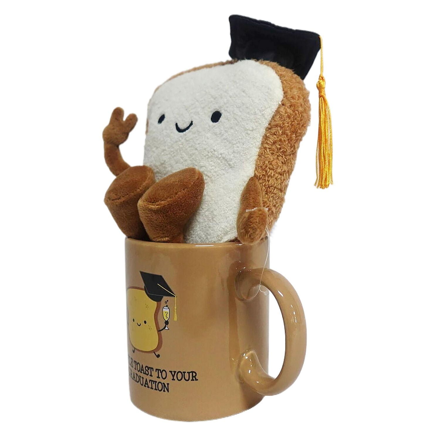 Way To Celebrate Graduation Plush Bread in mug,for 3 years and up