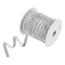 Uxcell Metallic Glitters Velvet Ribbon,3/8 Inch x 50 Yards for Crafts/Gift Wrapping Ribbon Bows[Silver]