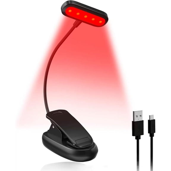 Agiufgs Red Light Reading Lamp 670nm Wavelength, Eye Care & Sleep Support, for Bedtime Reading Setup and Daily Use, Blue, 1pcs