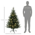 thumbnail image 3 of HOMCOM 5ft Artificial Christmas Tree with LED Lights, Hinged Xmas Tree, 3 of 10