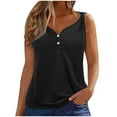 thumbnail image 2 of LSLJS Womens Sleeveless Button Detail Tank Top Button Tank Top Versatile Casual T-Shirt In Solid Color, Womens Tank Tops, 2 of 6