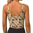 thumbnail image 3 of Haiem Cute Dogs Head Pattern Womens Sports Bra - U Neck Padded Low Impact Yoga Bra Workout Crop Top Gym Moisture-Wicking Workout Vest -, 3 of 9