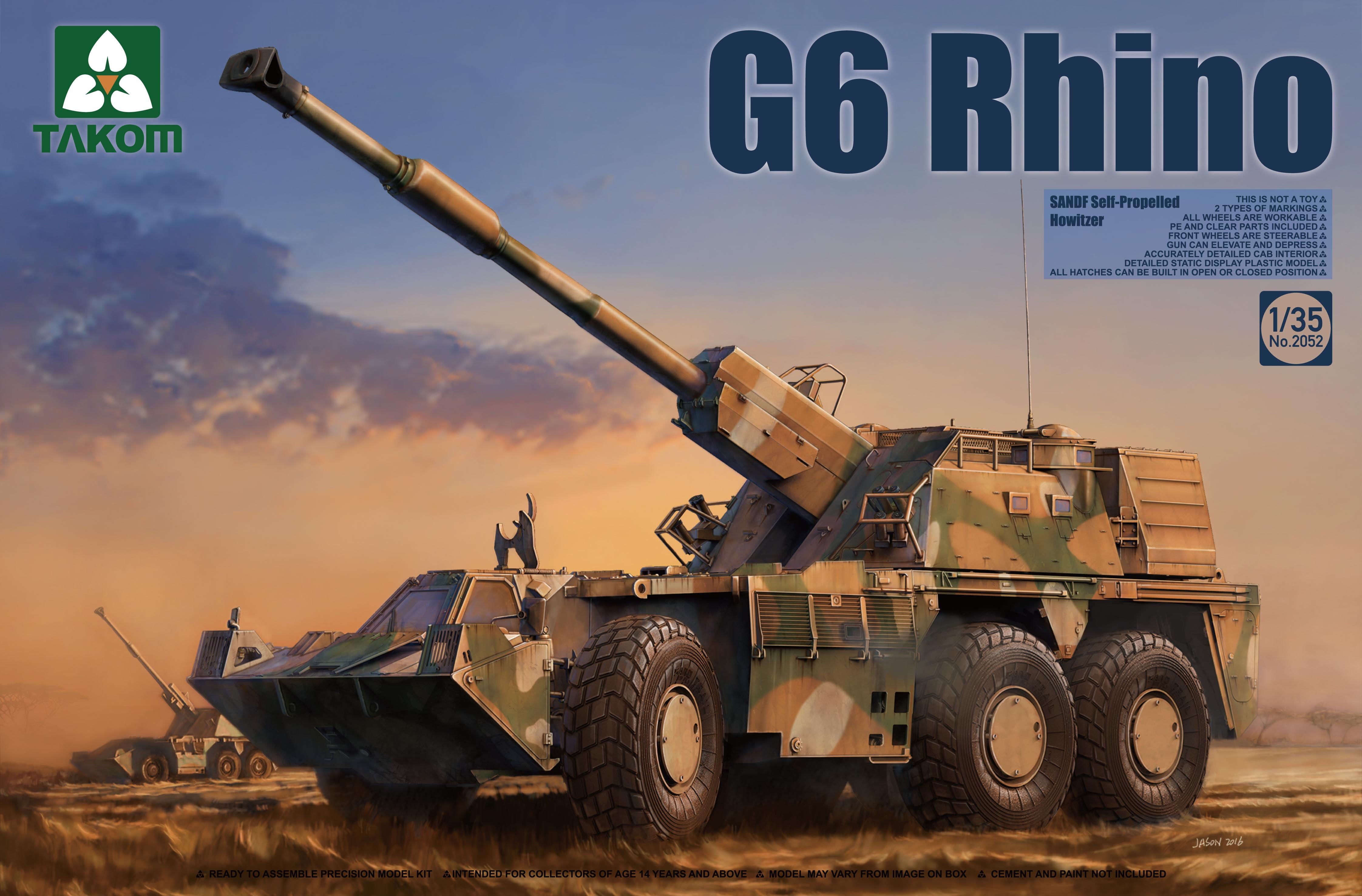 Takom 1 35 G6 Rhino SANDF Self Propelled Howitzer Plastic Model Kit takom-1-35-g6-rhino-sandf-self-propelled-howitzer-plastic-model-kit
