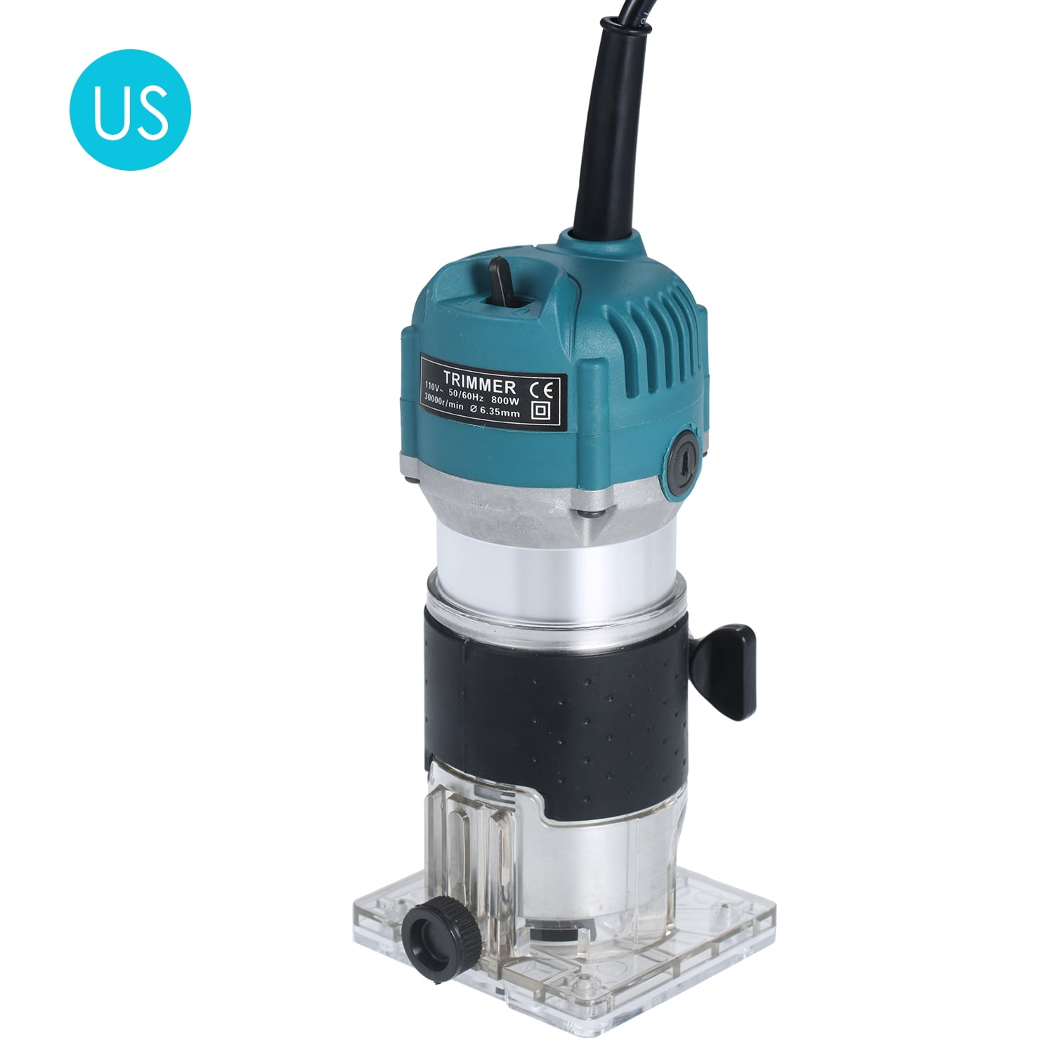 800W Trim Router 30000r/min with Transparent Base Edge Guide Wood