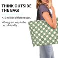 thumbnail image 2 of Fotbe Daisy Plaid Green Bolsa Tote Estética de Lona con Estampado para Mujer - Bolsa Reutilizable de Hombro Casual para Vacaciones, Compras, Trabajo y Gimnasio, 2 of 8
