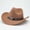 Brown, variant on Western Cowboy Hat Wool Felt Fedora Wide Brim Hat for Men Women Vintage Cowgirl Cowhide Style Ranch Hat