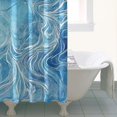 thumbnail image 4 of Blue White Tie Dye Wave Pattern Shower Curtain 36"x72" ,Bathroom Decorative Shower Curtains Set with 12 Hooks,Modern Waterproof Washable Shower Curtain, 4 of 6