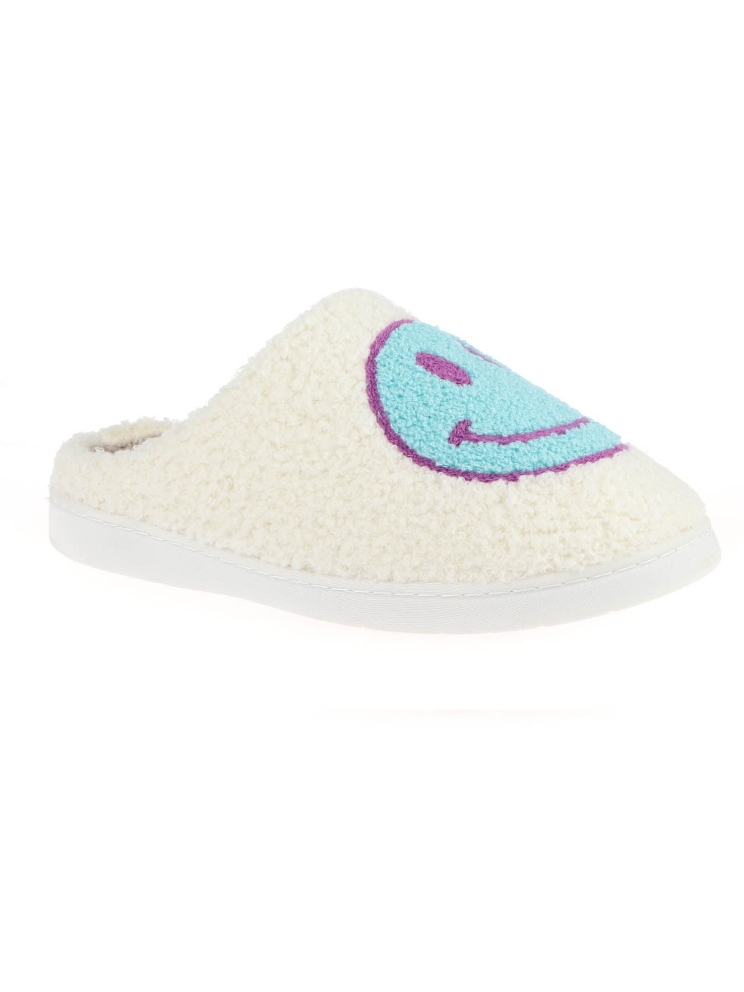 S+R Women's Smiley Graphic Cozy Slide Slipper