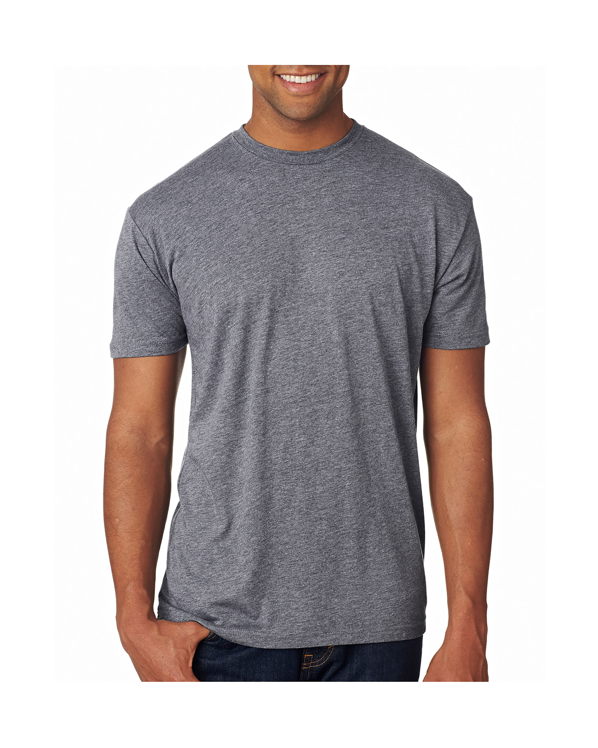 Next Level Men's Rib Collar Tri Blend Satin Label TShirt, Style NL6010