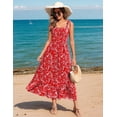 thumbnail image 2 of Vestido de sol Zeagoo 2025 casual con estampado floral escalonado y bolsillos, 2 of 5