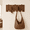 Walnut Brown, variant on SWOHOKS Wooden Wall Mounted Coat Rack | with 5 Flip Down Hooks | Save Space & Art Deco, Honey Brown
