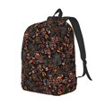 thumbnail image 2 of Xecao Floral for Canvas College Laptop Backpack, Durable Rucksack Travel Notebook Bag School Backpack Book Bag for Men Women, 2 of 8