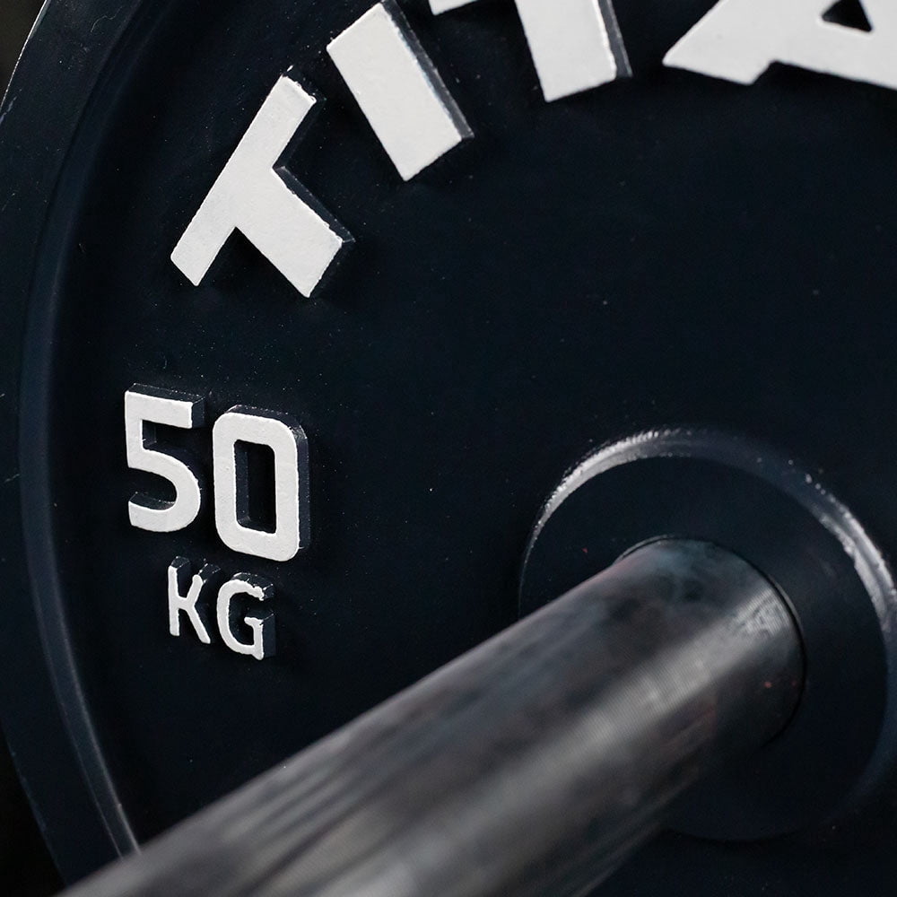 Titan Fitness 50 KG Olympic Calibrated Steel Powerlifting Plate, Machine Precision Steel Discs, Sold Individually
