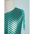thumbnail image 6 of iiniim Kids Girls Modern Jazz Latin Dance Unitard Tassel Tumbling Sequins Gymnastics Leotard Blue Green 8, 6 of 7