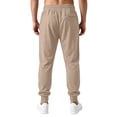 thumbnail image 6 of qelini Drawstring Sweatpants Men Big and Tall with Pockets Elastic Waist Long Pants Solid Color Relaxed Lounge Trousers for Daily Wear Winter, 6 of 9