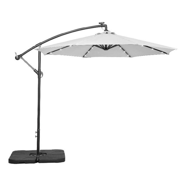 Westlake Parasol de Patio Solaire à LED de 10 Pieds avec Poids de Base de 4 Pcs